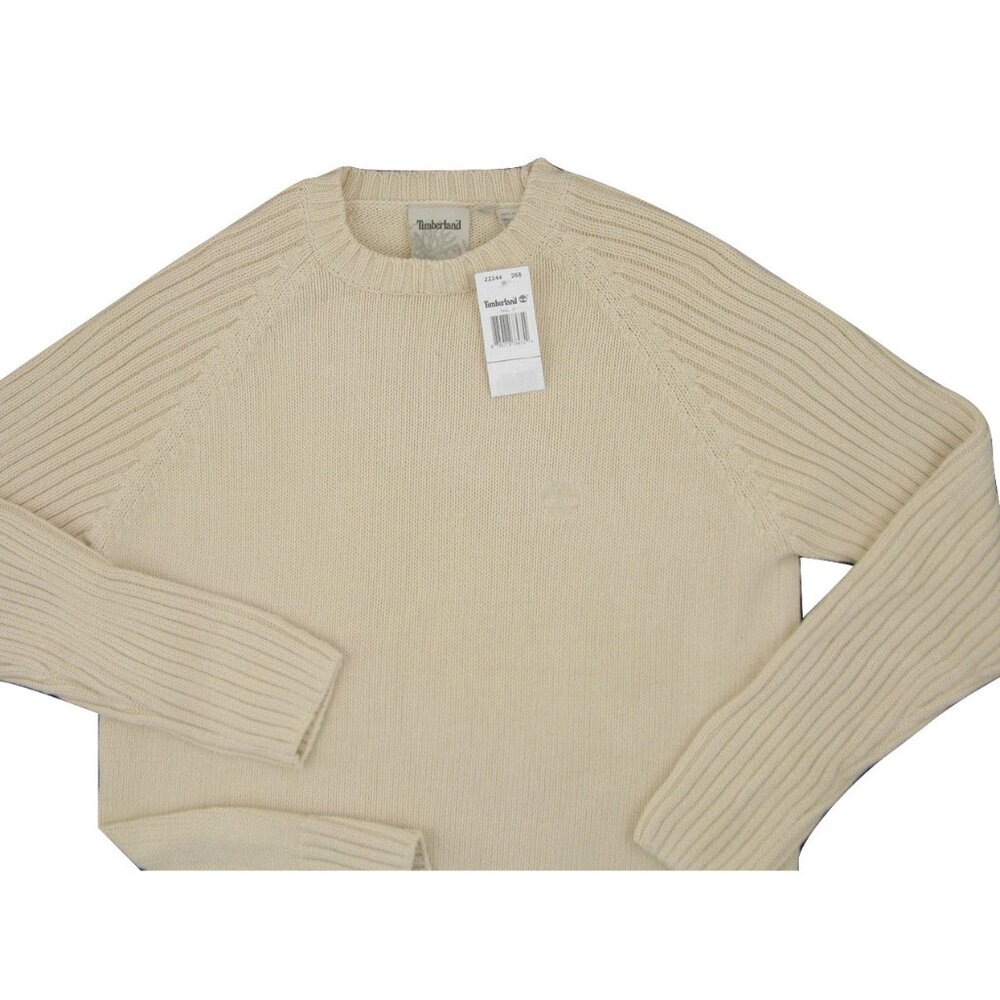 NEW Timberland Deadstock Vintage Sweater!  Oatmeal Tan with Tree Logo  Cotton